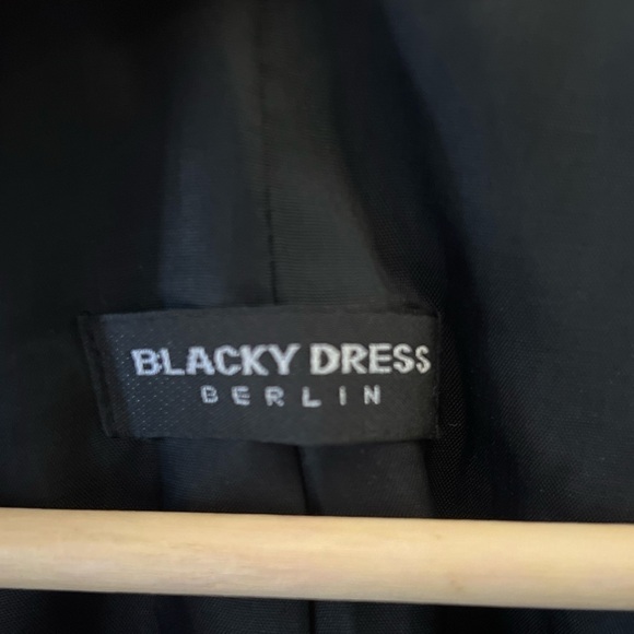 Blacky Dress Berlin Leather V-Neck Long Sleeve Dress 12 GB/10US - Picture 9 of 10